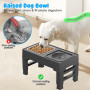 Pets Bowls Dog Double Bowls Stainless Stand Adjustable Height Pet Feeding Dish Bowl Big Dog Elevated Food Water Feeders for Dogs