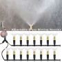 5M-30M Outdoor Misting Cooling System Garden Irrigation Watering 1/4'' Brass Atomizer Nozzles 4/7mm Hose for Patio Greenhouse