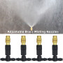 5M-30M Outdoor Misting Cooling System Garden Irrigation Watering 1/4'' Brass Atomizer Nozzles 4/7mm Hose for Patio Greenhouse