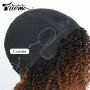 Trueme Afro Kinky Curly Human Hair Wigs Ombre Highlight Human Hair Wig With Bangs Colored Brazilian 4a Curly Bob Wig For Women