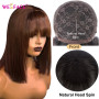 Brazilian Human hair Wigs Short Bob Straight Wigs With Bangs 4 Honey Brown Color Guleless Wig Machine Made Wigs For Black Women