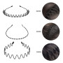 6pcs/Set Unisex Metal Headbands Wavy Hairband Hair Hoop Women Men Sport Fashion Hair Band Black Non Slip Simple Hair Accessories