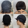 Short Straight Human Hair Wigs Natural Color Brazilian Remy Hair Pixie Cut Wig Cheap Human Hair Wig For Black Women