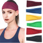 Women Headband Solid Color Wide Turban Stretchy Knitted Cotton Sport Yoga Hairband Twisted Knotted Headwrap Hair Accessories