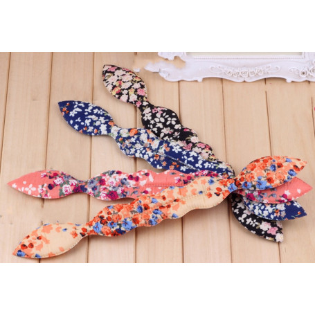 Women Bunny Ear Sponge Hair Twist Styling Clip Stick Bun Maker Braid Magic Tools Accessories Floral Polka Dot Female Hairband