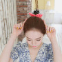 Women Bunny Ear Sponge Hair Twist Styling Clip Stick Bun Maker Braid Magic Tools Accessories Floral Polka Dot Female Hairband