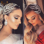 Full Rhinestone Wedding Hairband Bridal  Headpiece Women Pageant Tiaras Queen Crown Wholesale Wedding Hair Accessories