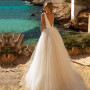 Beach Tulle V Neck Wedding Dress For Women Simple Ivory Sleeveless A-line Boho Bridal Gown Backless Flowy