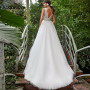 Boho A Line Wedding Dresses V Neck Lace Appliques Sleeveless Backless Robe De Mariée Soft Tulle Bridal Gowns For Women
