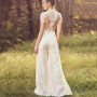 O-Neck Short Sleeves Jumpsuit Wedding Dress For Women Vintage Pants Suit Lace Appliques Bridal Gown Vestido De Novia