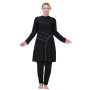 3XL-8XL Muslim Lady Patchwork Long Sleeves Round Collar Modest Swimming Clothes Arab Women 3 PCS Full Cover Loose Swimsuits