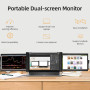 15/13.3/11.9 inch Portable Dual-screen Monitor for 15-17 inch Laptop Expansion Screen 1920*1080 Resolution Easy Installation