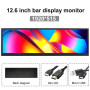Wisecoco 12.6 Inch Stretched Bar LCD Monitor Portable IPS Screen HDMI for Raspberry pi Aida64 Laptop PC advertising Display