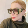 Fashion Designer Square Sunglasses For Women Men Retro Oversized Frame Luxury Sun Glasses Ins Trending Shades UV400