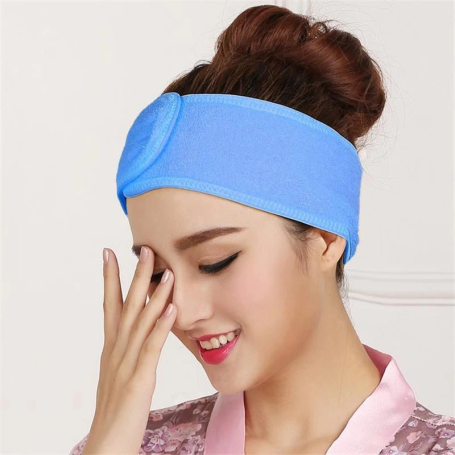 Women Adjustable SPA Facial Headband Bath Makeup Hair Band For Face Washing Soft Toweling Hair Accessories