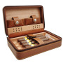 4pcs Humidor Cigar Box Travel Cigar Case orginizer without cutter lighter Leather Cedar Wood Cutter smoking accessories storage