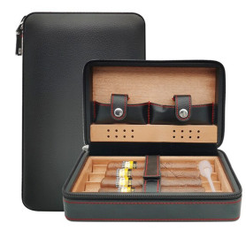 4pcs Humidor Cigar Box Travel Cigar Case orginizer without cutter lighter Leather Cedar Wood Cutter smoking accessories storage 4pcs Humidor Cigar Box Travel Cigar Case orginizer without cutter lighter Leather Cedar Wood Cutter smoking accessories storage