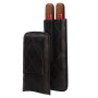PU 2 Slots Cigar Case Set Portable Humidor Box W/ Stainless Steel Cutter Travel Smoking Cigarette Storage Accessories