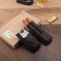PU 2 Slots Cigar Case Set Portable Humidor Box W/ Stainless Steel Cutter Travel Smoking Cigarette Storage Accessories