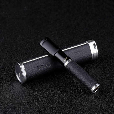 Tobacco Cigarette Filter Mouthpiece Reduce Tar Cigarette Portable Holder Reusable Handheld Leather Grain Sleeve Smoking Gifts
