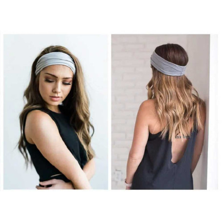 Knotted Solid Color Casual Elastic Bandana Wide Headbands for Women Turban Head Wraps Hair Accessories