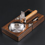 Cuban Cigar Cigarette Ashtray Wood Square Box Include Cigar Cutter Holder And Hole Opener Smoking Accessories