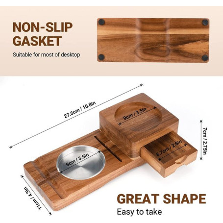 Wooden Cigar Ashtray Beverage Solid Wood Coaster Whiskey Tray Cigar Holder Cigar Box