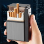 20 Sticks Cigarette Case Metal Lighter Turbo Butane Cigarette Capacity Gas Cigarette Lighter Gadget Lighter Box Men's Gift