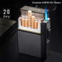 20 Sticks Cigarette Case Metal Lighter Turbo Butane Cigarette Capacity Gas Cigarette Lighter Gadget Lighter Box Men's Gift