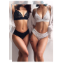 Classic Transparent Bra Set Lace Sexy Temptation Underwear Women Ultra Thin Push Up Brassiere With G String Thong Lingers