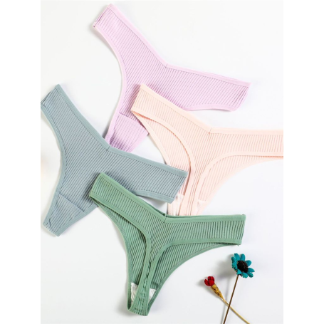 Sexy Women Panties 10 Color Cotton Thongs 5/10PCS Lots Low Rise Female Underwear G String Thong Women Bikini