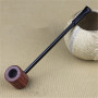 Ebony Wood Pipe Smoking Pipes Portable Smoking Pipe Herb Tobacco Pipes Grinder Smoke Gifts Black/Coffee 2 Colors