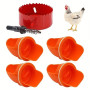 1Set Automatic Chicken Feeders Kit, Rodent Proof Rain Proof Poultry Feeder Kit For Buckets Barrels Bins Troughs With Hole Opener