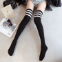 Sexy Black White Striped Long Socks Women Over Knee Thigh High Socks Over The Knee Stockings