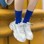 Candy Color Cotton Women Socks White Fluorescent Solid Vintage Mid Hip Hop Socks Skateboard Street Dance Girl Socks 1pair