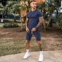 Men's casual suit Summer new trend printed short sleeve T-shirt and shorts sports two-piece suit for men
