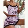 Pajamas Set for Women Sleepwear Tank Top Suits with Shorts Cute Underwear Soft Nightwear Sleeveless