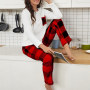 Flannel Pajama's Long Sleeve Coral Fleece Sleepwear Long wear Women Pajamas Set