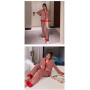Ladies Faux Silk Polyester Pajama Sets Sexy Casual Luxury Pajamas Thin Sleepwear