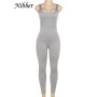 Nibber Solid Concise Basic Payment Jumpsuit Women Body-shaping Simple Casual Square Collar Sleeveless Romper Female Overalls