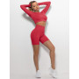 Women Tracksuit Seamless Yoga Sets Solid Color Long Sleeves Yoga Leggings Suit Gym Sportswear Sets Workout Fitness Running Suit