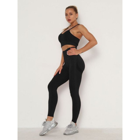 Women's Sets Skinny Tracksuit Breathable Bra Long Sleeve Top Seamless Outfits High Waist Push Up Leggings Gym Clothes Sport Suit