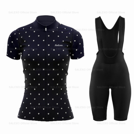 Fancy Pattern Women Summer Cycling Jersey Set Bib Shorts MTB Ropa Ciclismo Breathable Sportswear Cycling Clothing Sets
