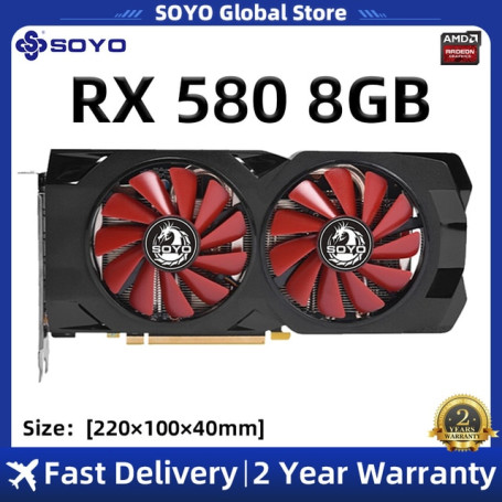 RX580 8GB Graphics Card GPU GDDR5 256Bit 8Pin PCIE 3.0×16 for Mining Gaming Desktop Computer Video Card placa de video