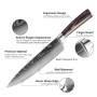 Chef knife 1-10 Pcs Set Kitchen Knives Laser Damascus Pattern Sharp Japanese Santoku Knife Cleaver Slicing Utility Knife