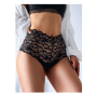 Women Lace Underwear Sexy High Waist Panty Embroidery G String Solid Transparent Lingerie