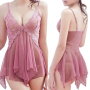 Lightweight Popular Mini Strapless Lace Nightgown Set