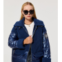Women's Parkas Oversize Thick Cotton blue warm short Jackets Coats with Hooded Bio Fleece Outerwear