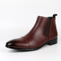 Men's Classic Retro Chelsea British Leather Ankle Casual Short Boots High-Top Shoes Plus Sizes