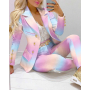 Elegant Blazer Suit and Pants Two 2 Piece Set for Women Street Outfit